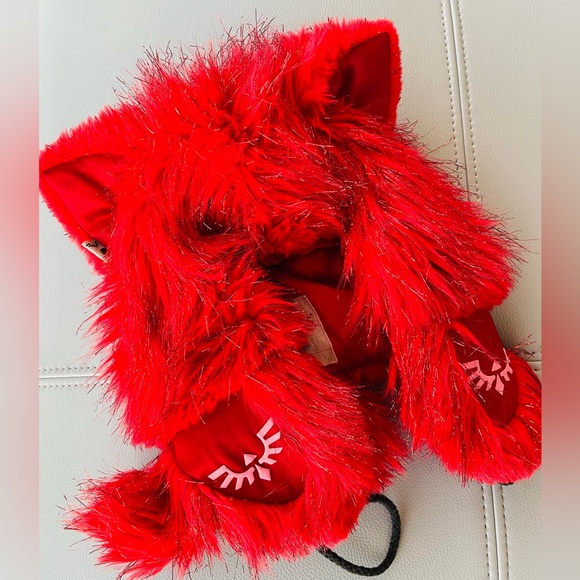 SpiritHoods Electric Elf Half-Hood OG Glitter Red Cat Ears Made in LA 2011-2012 - Picture 8 of 12